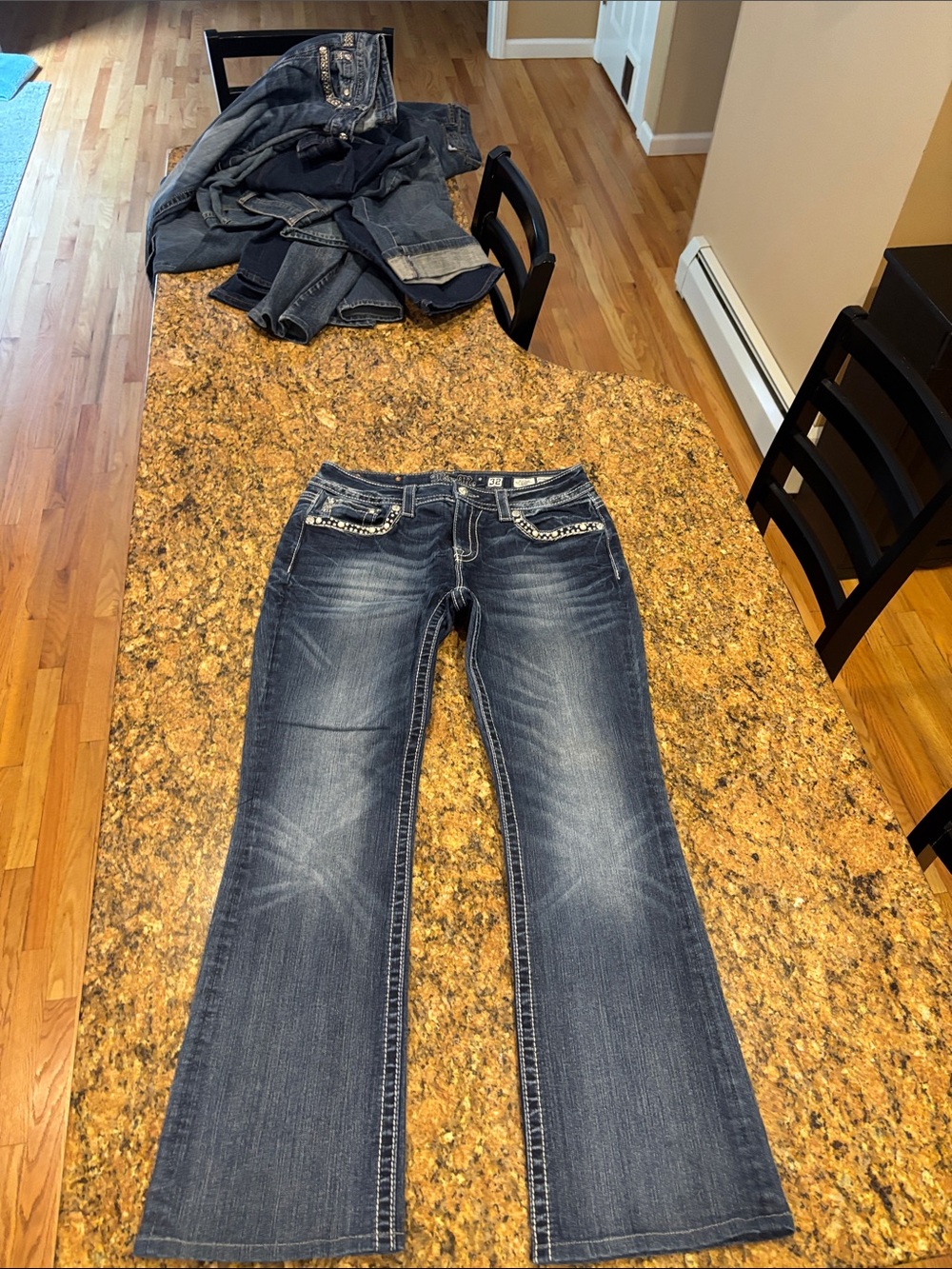 Miss Me Men's Dark Blue Bootcut Jeans